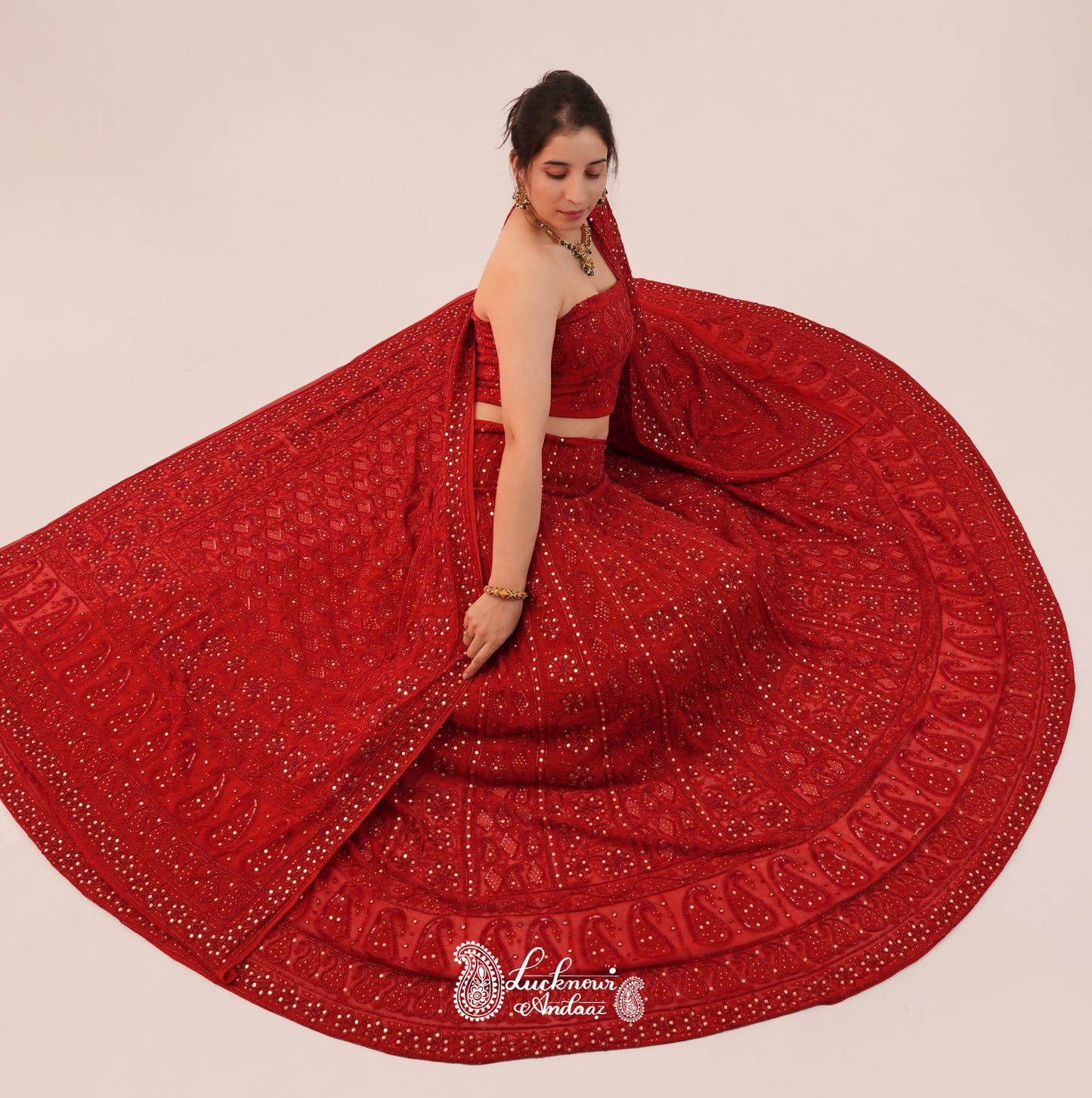 Ruhani Red Exclusive Wedding Lehenga