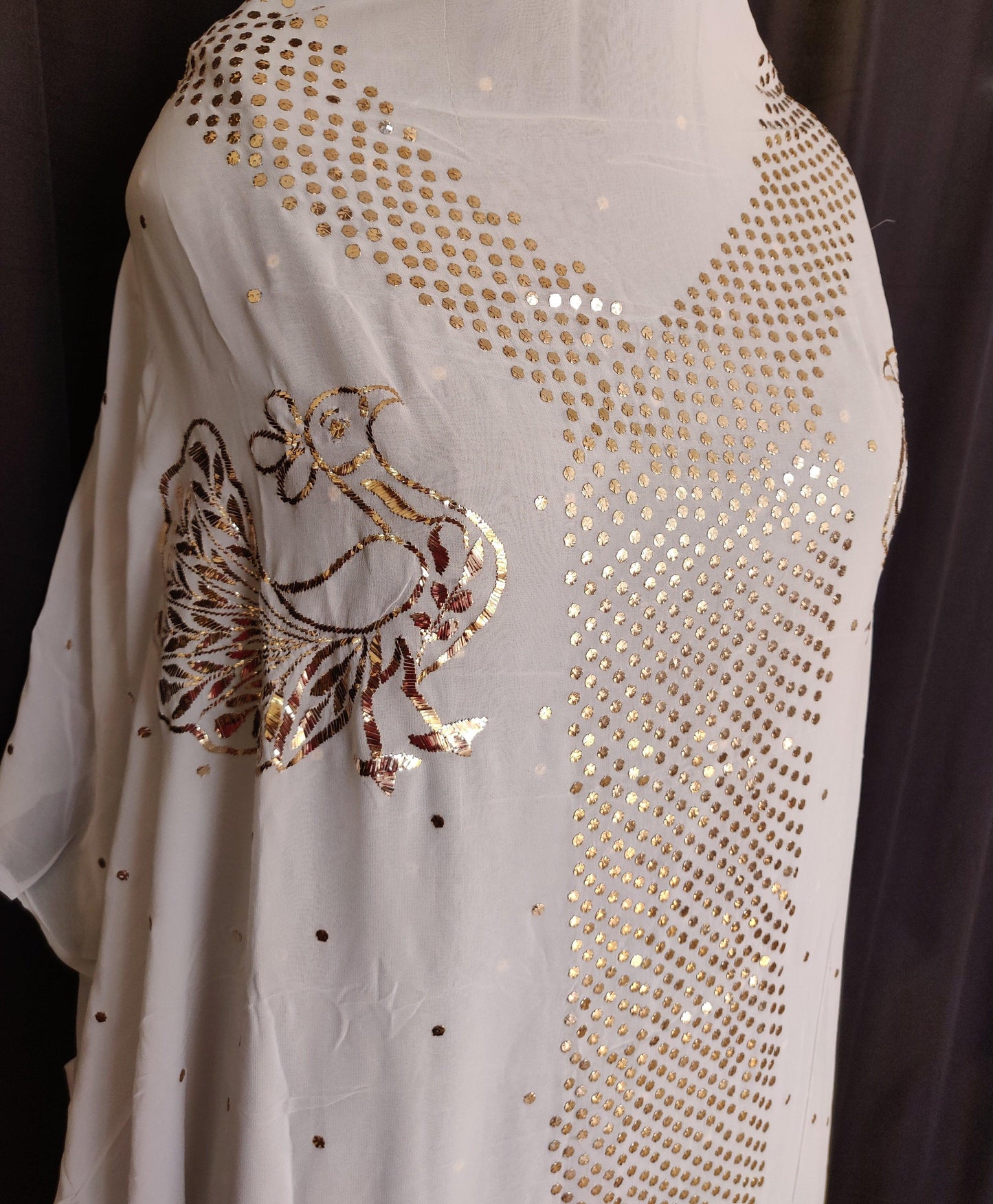 Designer badla work kaftan fabric - Lucknowi Andaaz
