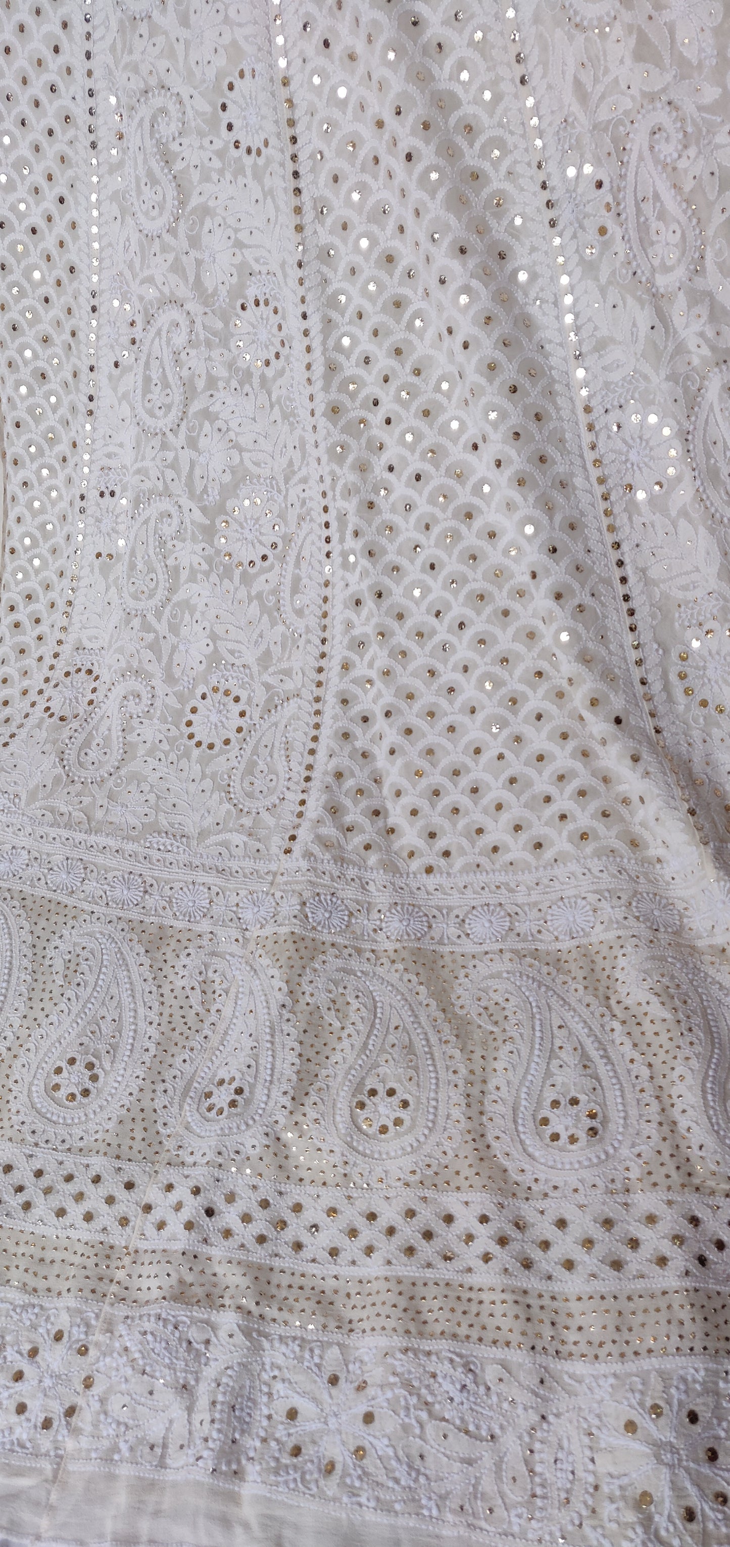 Ruhani Ivory allover Chikankari and heavy mukaish lehenga set