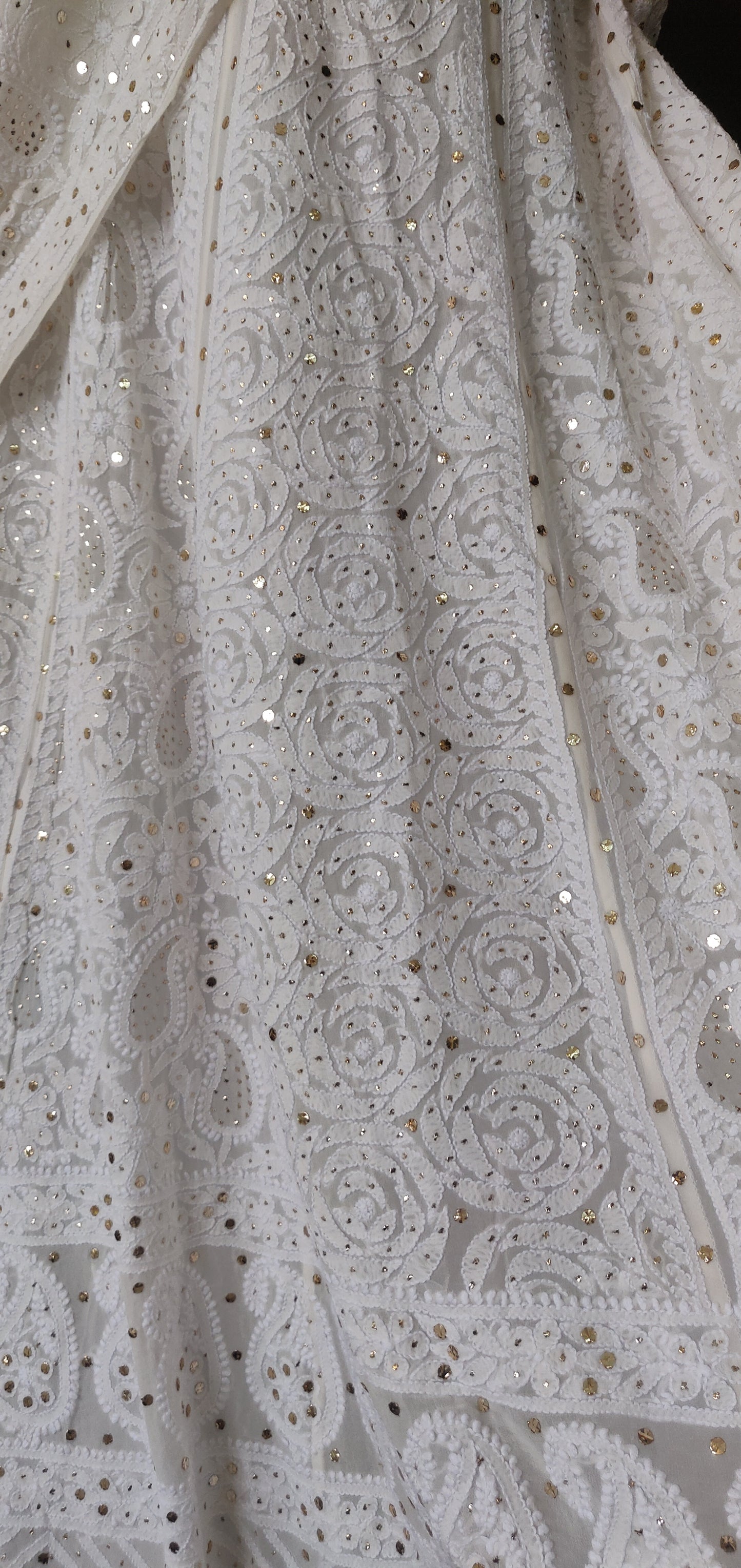 Ruhani Ivory allover Chikankari and mukaish lehenga set