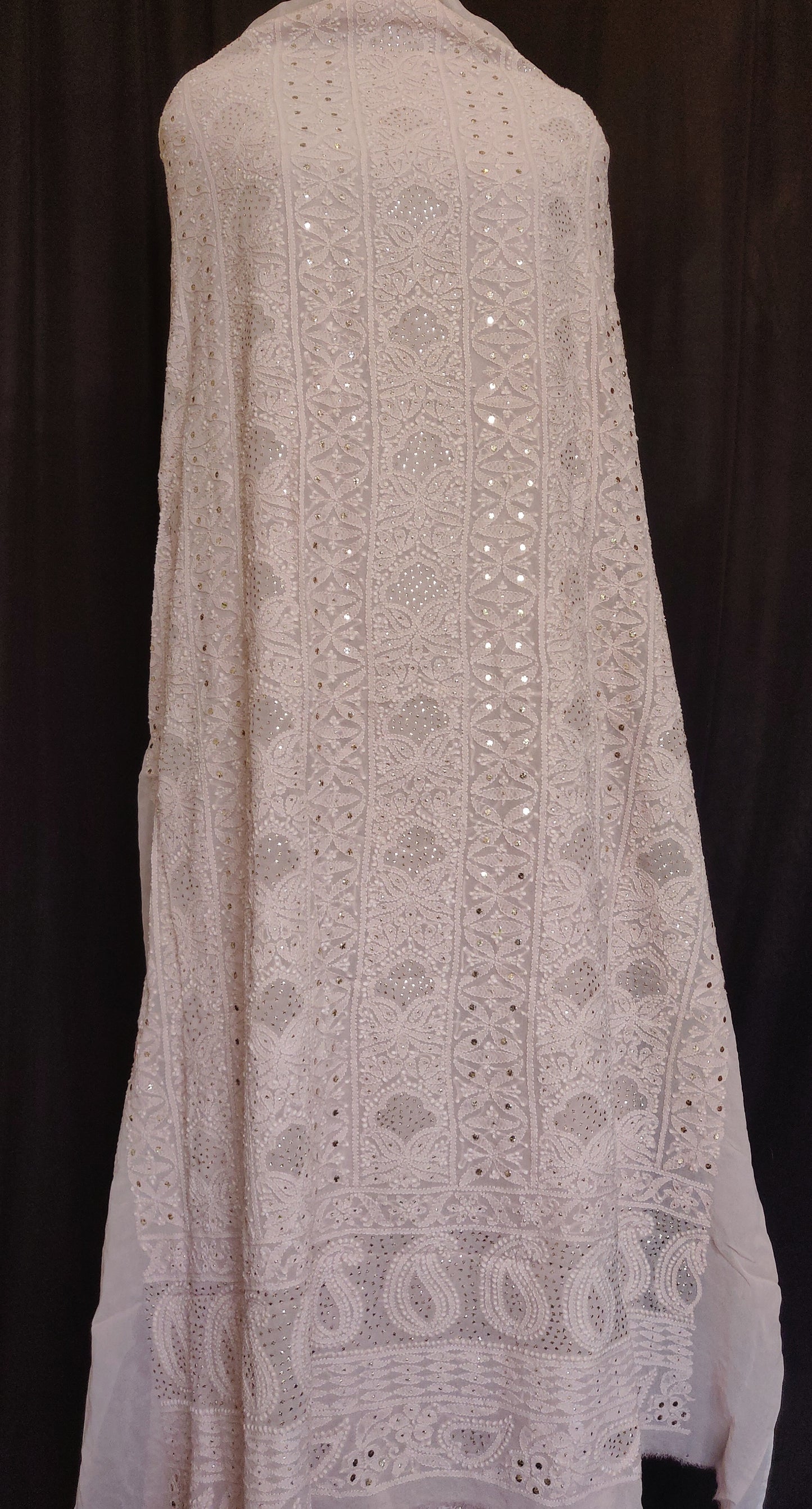 Nude Pink Chikankari and mukaish kurta and dupatta set