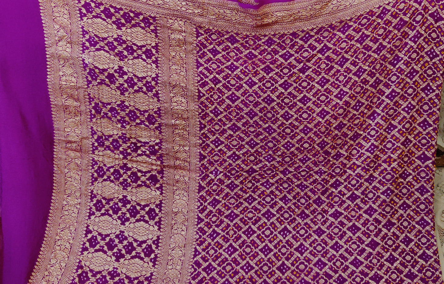 Purple Banarasi Bandhej Dupatta