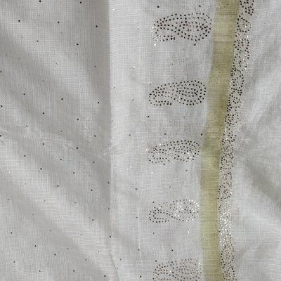 Ivory kota silk allover mukaish dupatta - Lucknowi Andaaz
